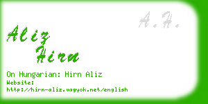 aliz hirn business card